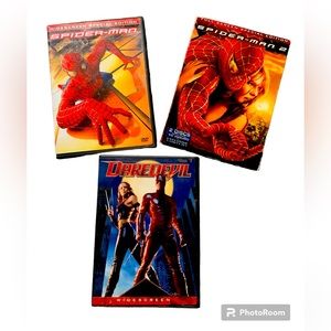 Blockbuster DVD’s Spiderman 1. Spiderman 2 and Daredevil. 6 DVD’s